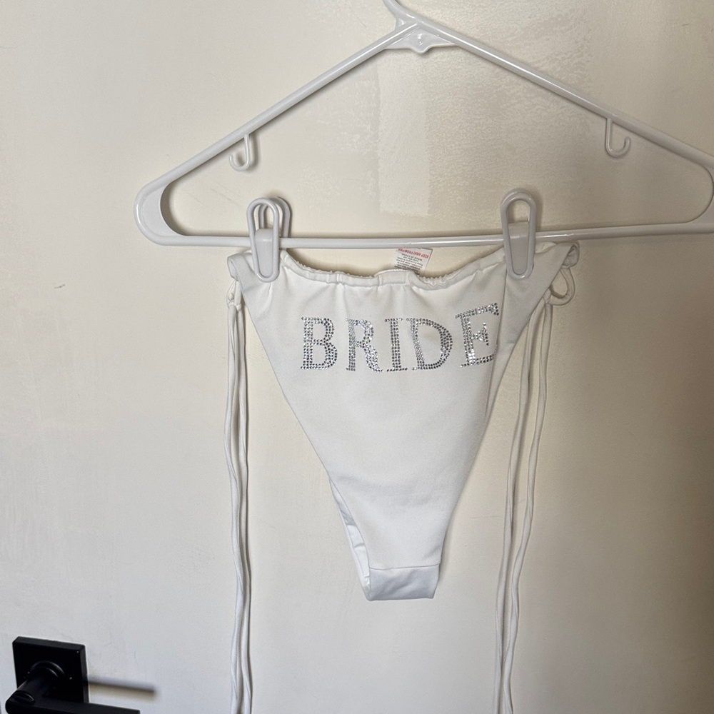 Six Stories White Bride Rhinestone Bikini Bottom